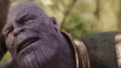 Thanos's snap from Avengers Infinity War.gif