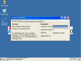 윈도우 CE 6.0 에뮬레이터 구동 사진